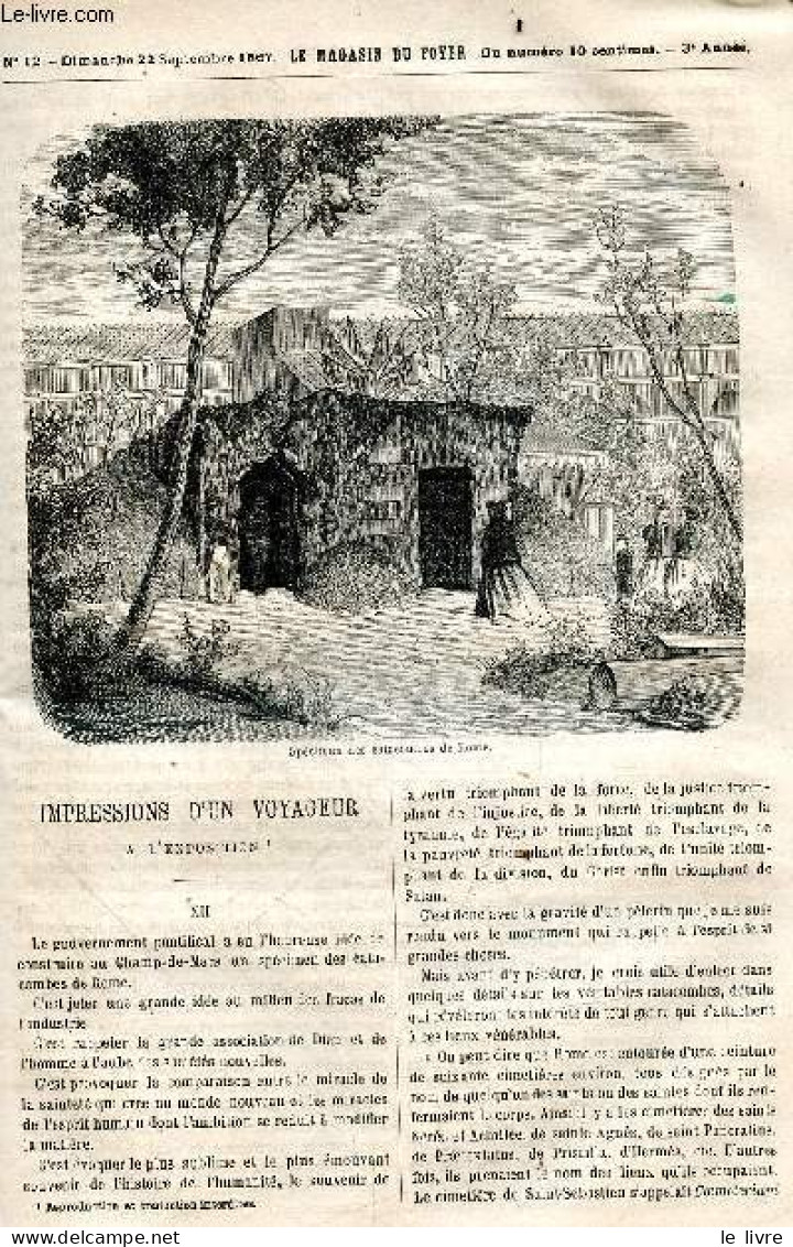 Le Magasin Du Foyer, Journal Des Bonnes Lectures - 1867, 3e Annee - N°12, Dimanche 22 Septembre 1867- Impressions D'un V - Andere Tijdschriften