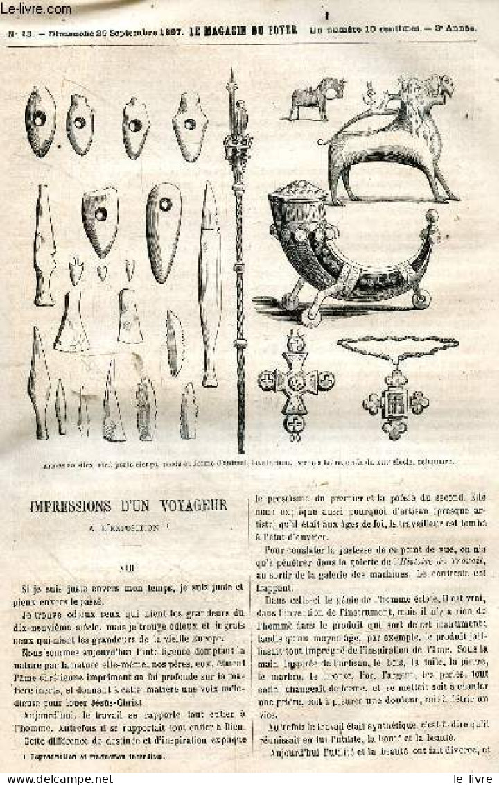 Le Magasin Du Foyer, Journal Des Bonnes Lectures - 1867, 3e Annee - N°13,dimanche 29 Septembre 1867- Impressions D'un Vo - Otras Revistas