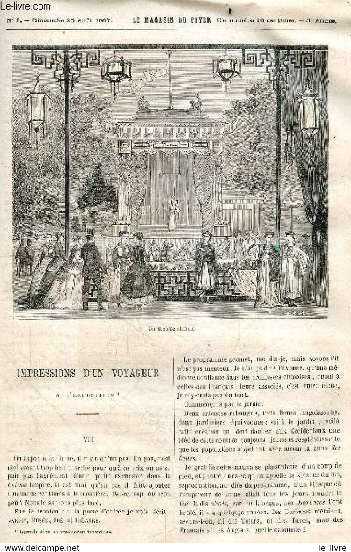 Le Magasin Du Foyer, Journal Des Bonnes Lectures - 1867, 3e Annee - N°8, Dimanche 25 Aout 1867- Impressions D'un Voyageu - Autre Magazines