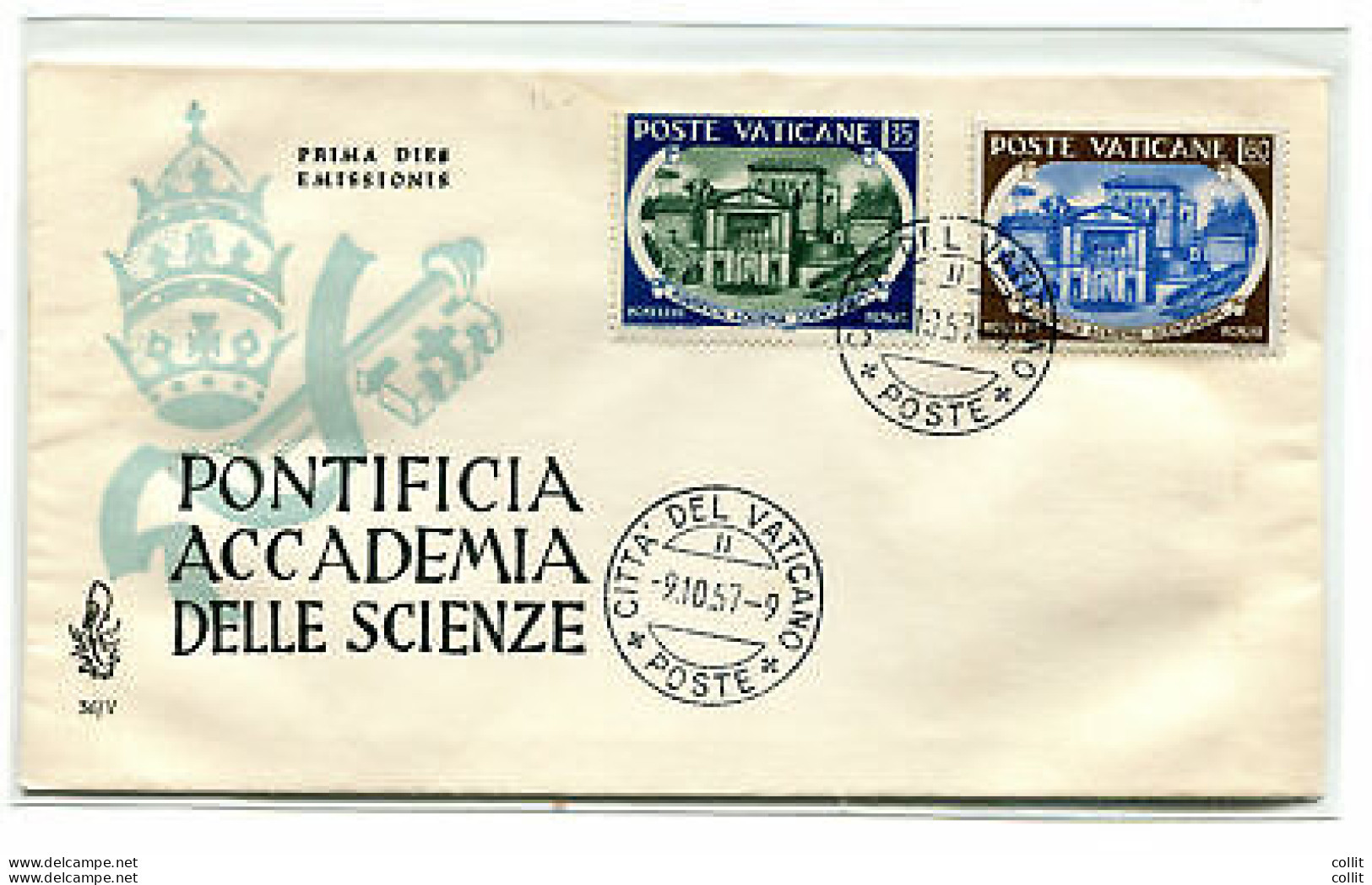 Vaticano FDC Venetia 1957 Accademia Scienze  Non Viaggiata - FDC
