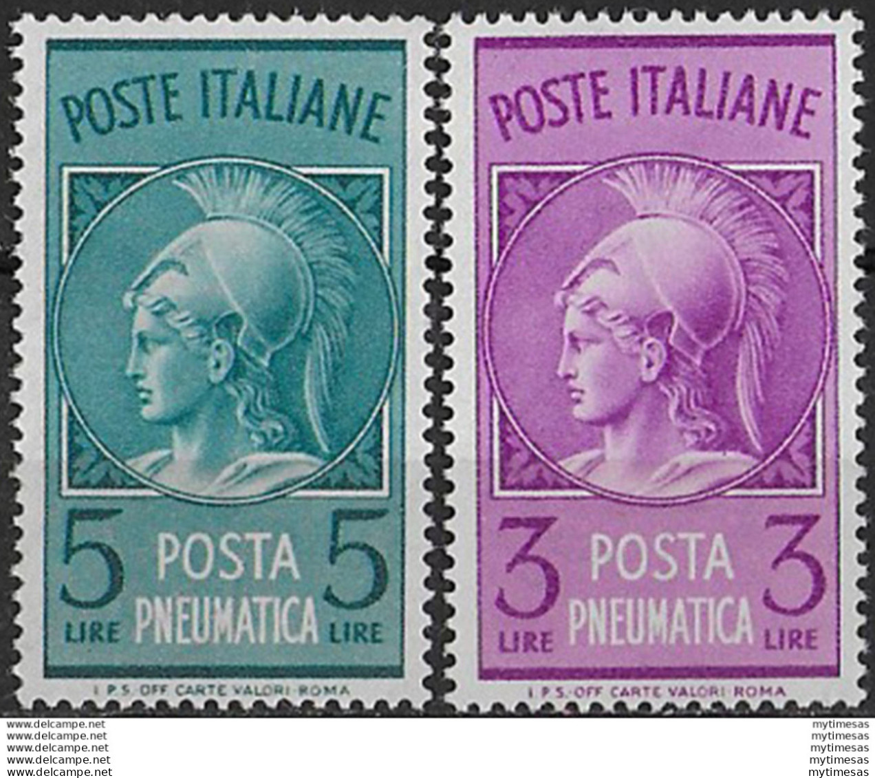 1947 Italia Minerva Bc 2v. MNH Sassone N. PN 18/19 - Sonstige & Ohne Zuordnung