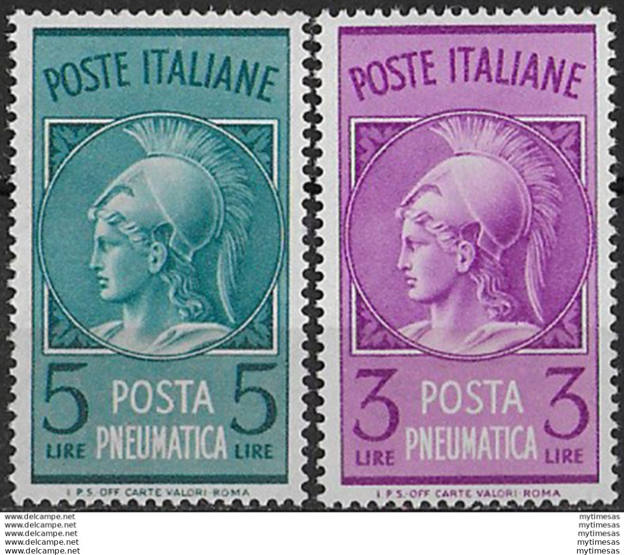 1947 Italia Minerva Bc 2v. MNH Sassone N. PN 18/19 - Autres & Non Classés