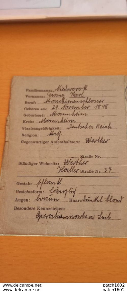 PERSONALAUSWEIS CARTE IDENTITÉ (allemagne) 21 Août 1948 Né 29 Novembre 1898 - Historische Dokumente