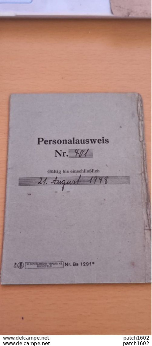 PERSONALAUSWEIS CARTE IDENTITÉ (allemagne) 21 Août 1948 Né 29 Novembre 1898 - Historische Dokumente