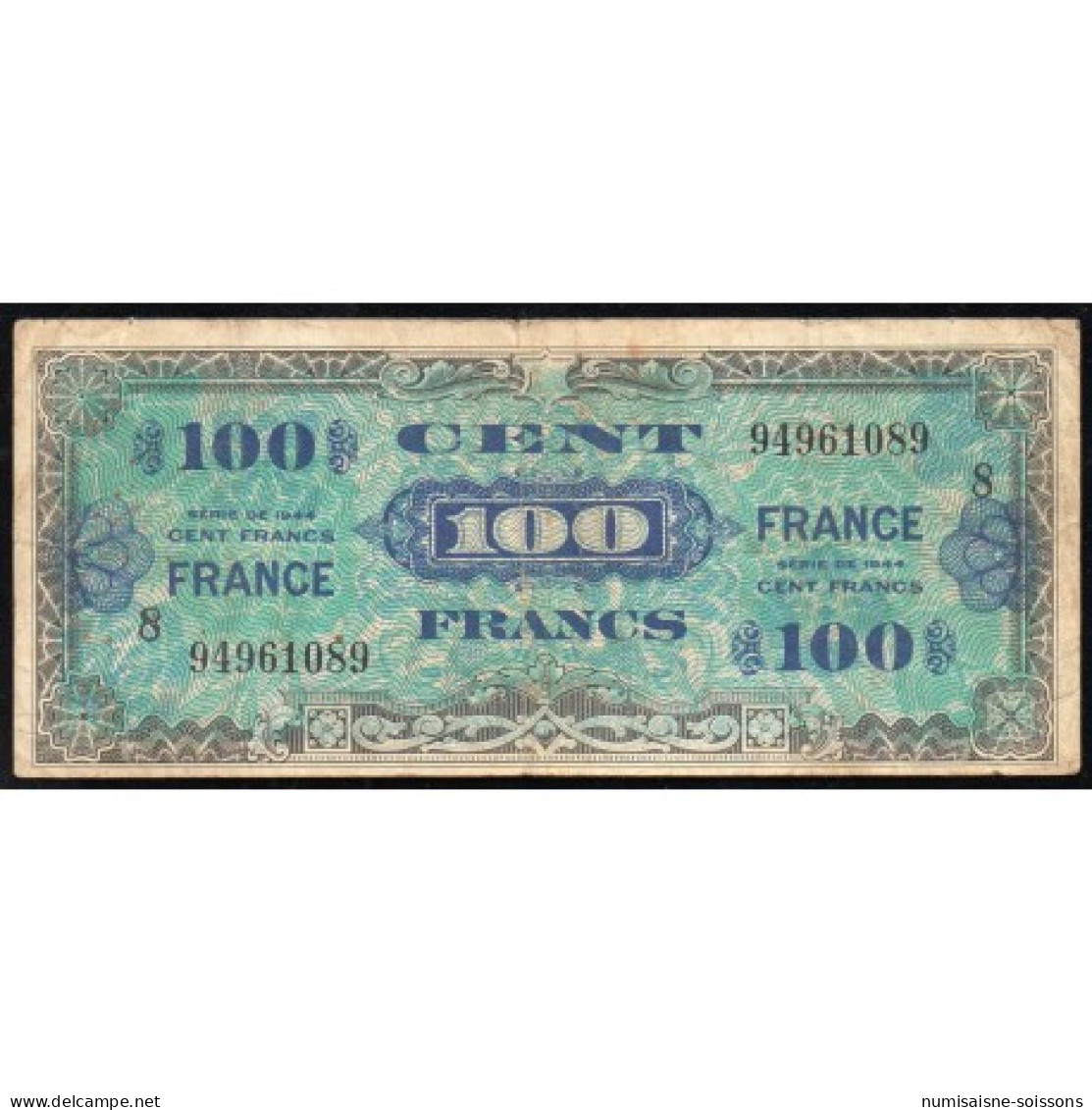FAY VF 25/8 - 100 FRANCS VERSO FRANCE - 1945 - SERIE 8 - PICK 105s - TB - Unclassified
