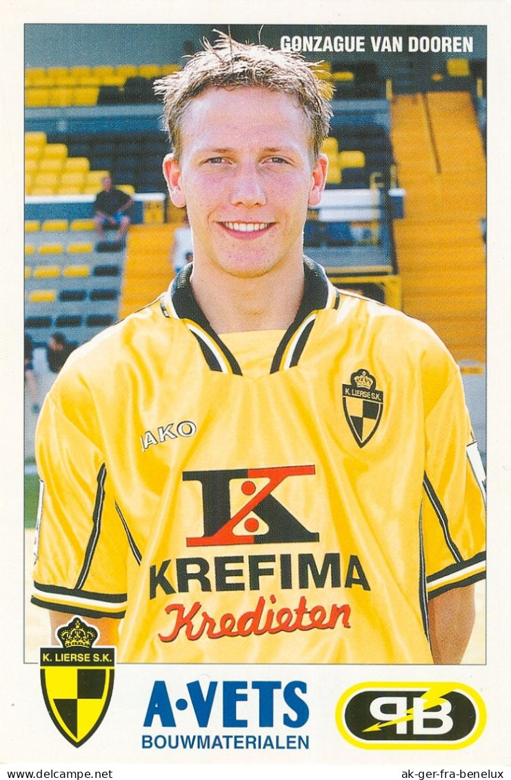 Fußball-Autogrammkarte AK Gonzague Vandooren Lierse SK 00-01 Lier Mouscron Standard Liège Lüttich Luik KRC Genk België - Autogramme