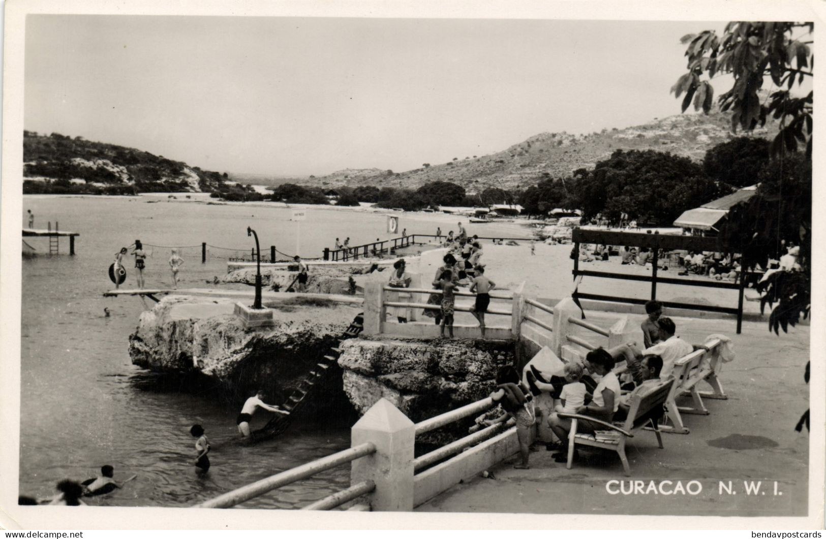 Curacao, N.A, WILLEMSTAD, Piscadera Bay Beach (1952) Salas RPPC Postcard - Curaçao