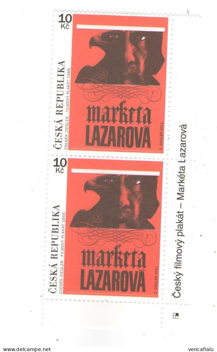 Czech Republic 2011 - Cinema Poster, 2 Same Stamps , Text In Edge, MNH - Cinéma