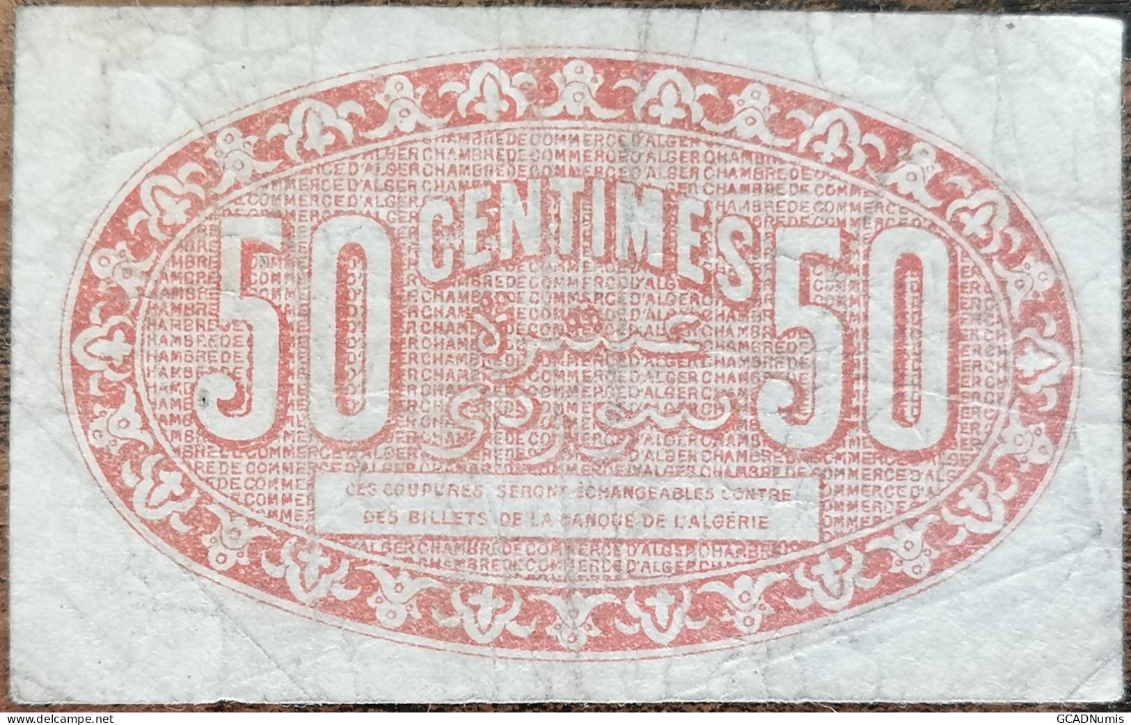 Billet 50 Centimes Chambre De Commerce D'ALGER - 1921 - Série B.35 - Algérie - Algerien