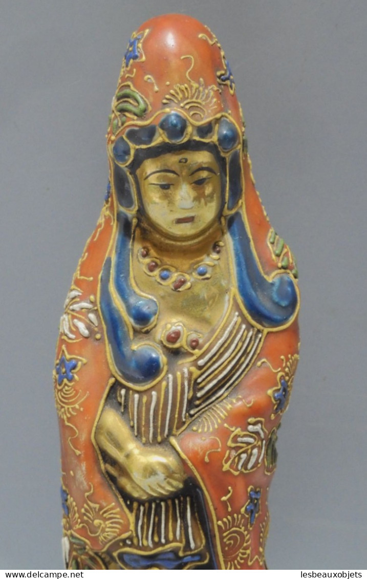 -ANCIENNE STATUETTE FEMME PORCELAINE SATSUMA JAPON COLLECTION VITRINE Déco    E - Asian Art