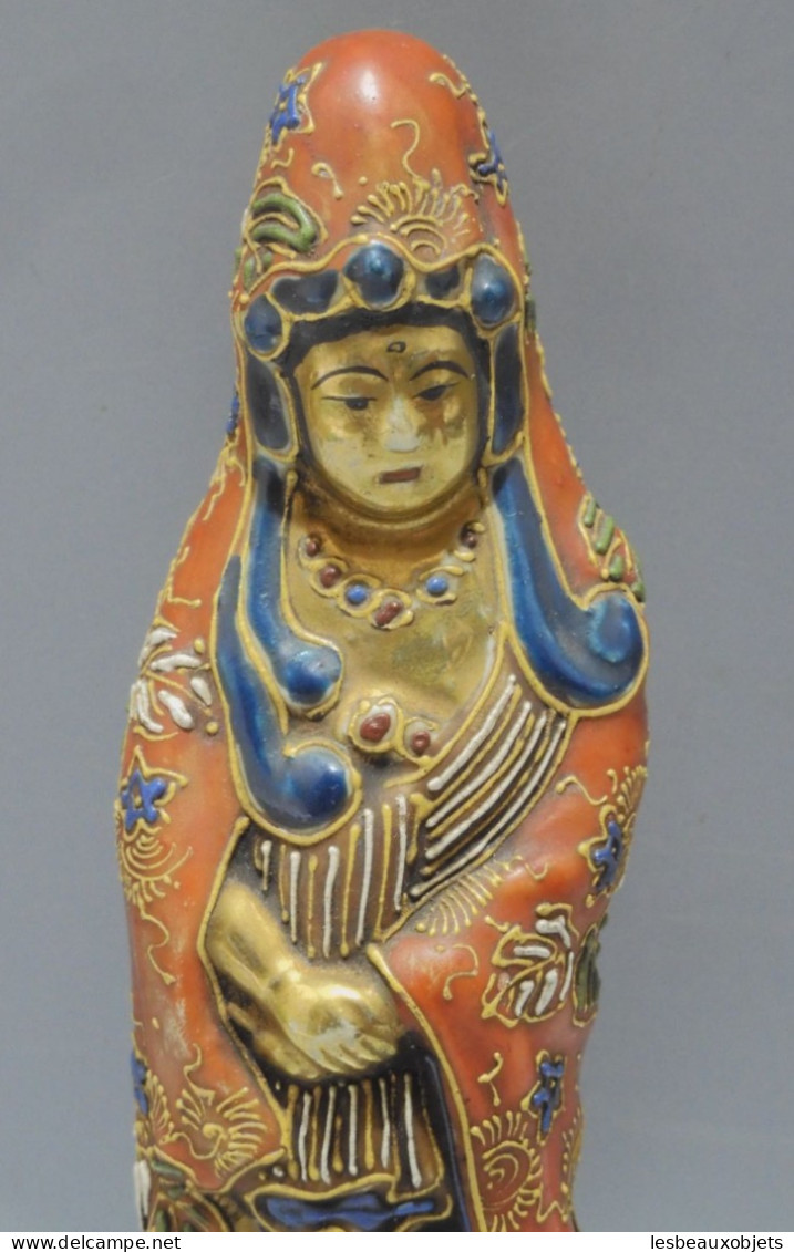 -ANCIENNE STATUETTE FEMME PORCELAINE SATSUMA JAPON COLLECTION VITRINE Déco    E - Art Asiatique