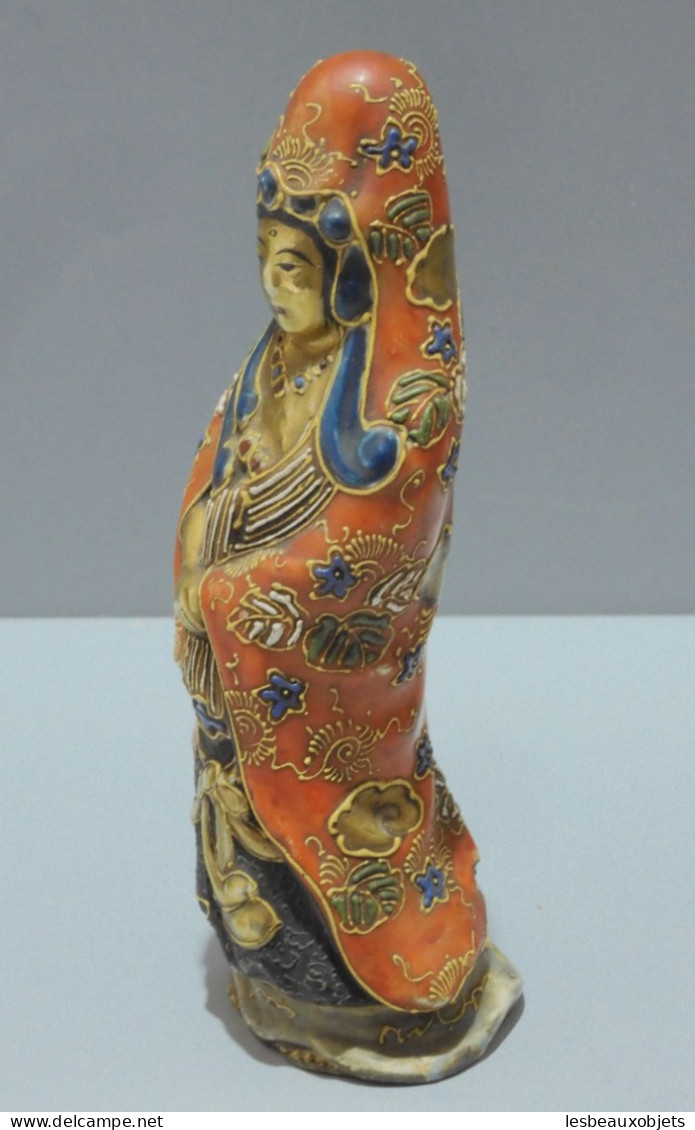 -ANCIENNE STATUETTE FEMME PORCELAINE SATSUMA JAPON COLLECTION VITRINE Déco    E - Art Asiatique