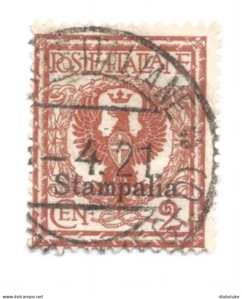 (COLONIE E POSSEDIMENTI) 1912, STAMPALIA, 2c - Francobollo Usato, Annullo In Corso Di Validità (CAT. SASSONE N.1) - Egeo (Stampalia)