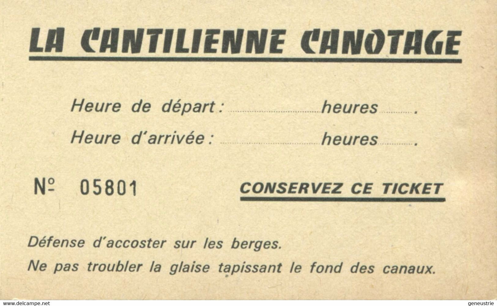 Ticket De Canotage "La Cantilienne Canotage" Chateau De Chantilly - Oise - Europe