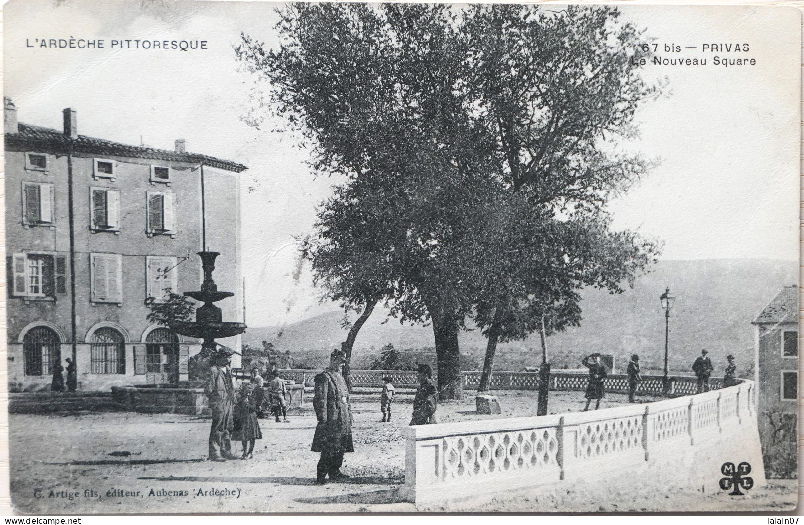 C. P. A. : 07 : L'Ardèche Pittoresque : PRIVAS : Le Nouveau Square, Animé, Timbre En 1907 - Privas