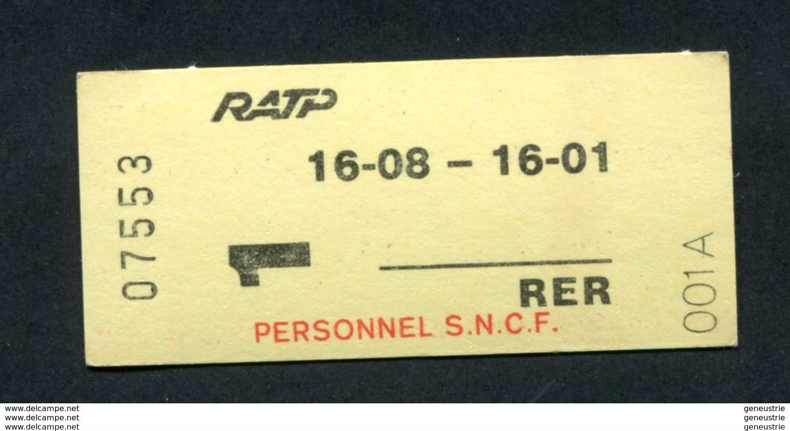 Ticket Neuf De Métro / RER - SNCF / RATP Pour Le Personnel SNCF (1ère Classe Boissy Saint Leger / Paris Nation) - Europe