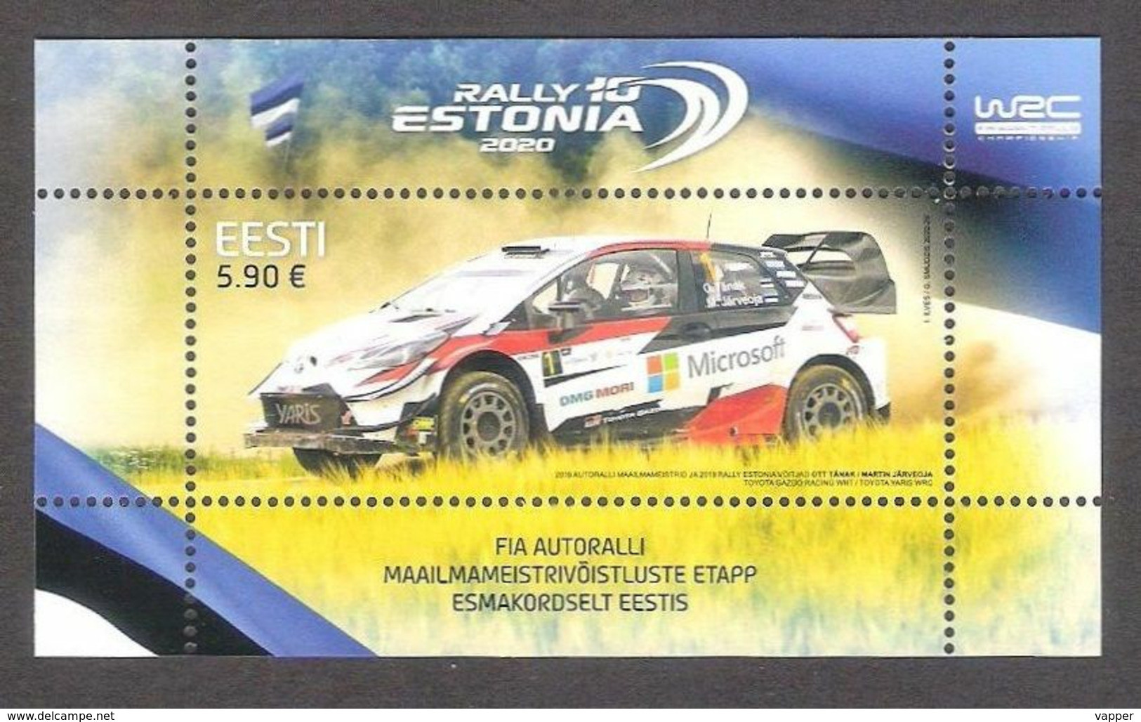 WRC Rally Estonia 2020 MNH Sheet  Mi BL51 - Cars