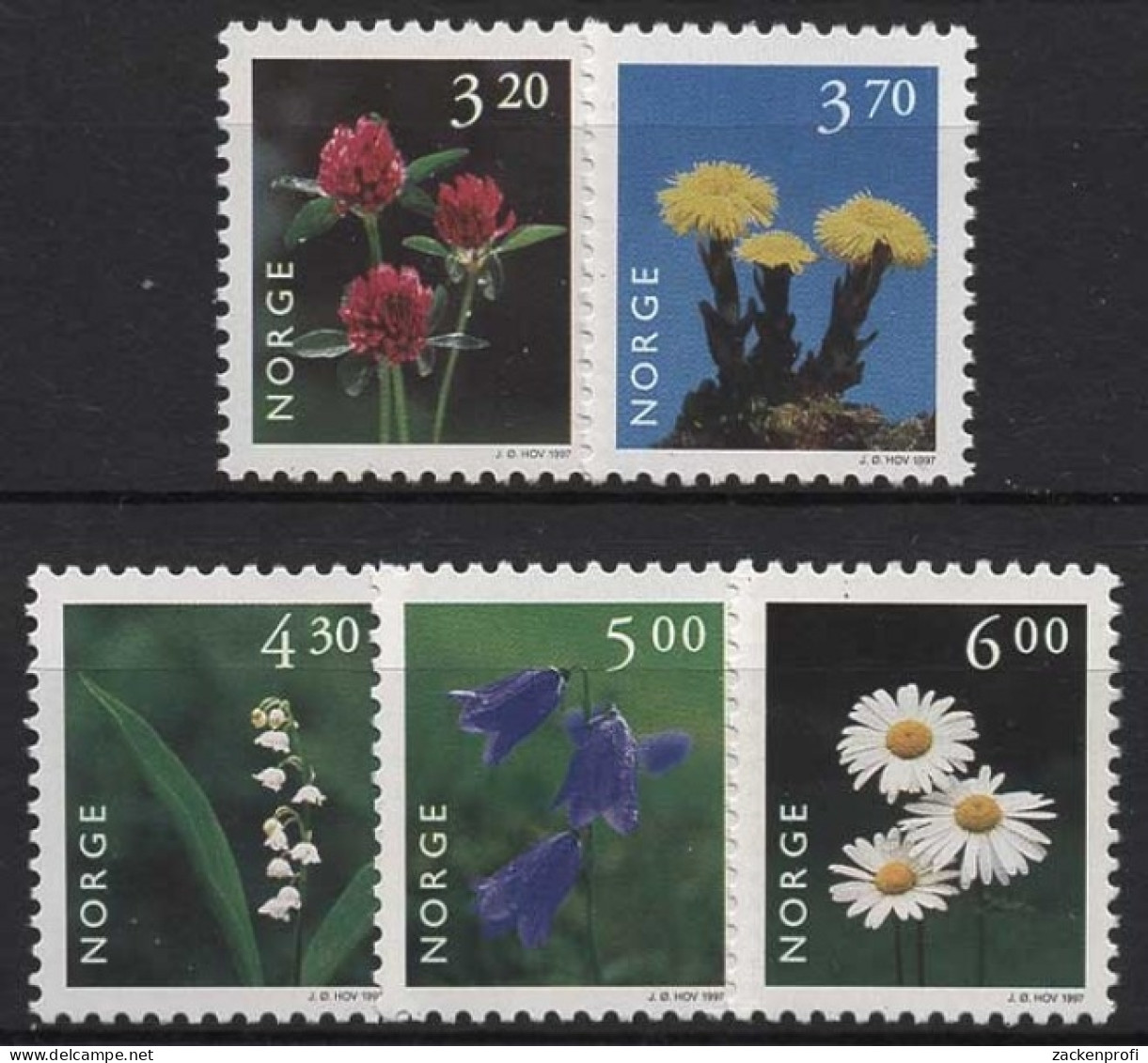 Norwegen 1997 Pflanzen: Huflattich, Margerite, Wiesenklee 1230/34 Postfrisch - Nuovi