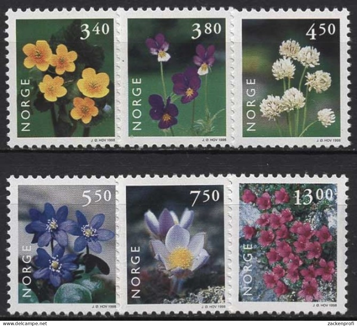 Norwegen 1998 Einheimische Pflanzen 1269/74 Postfrisch - Unused Stamps
