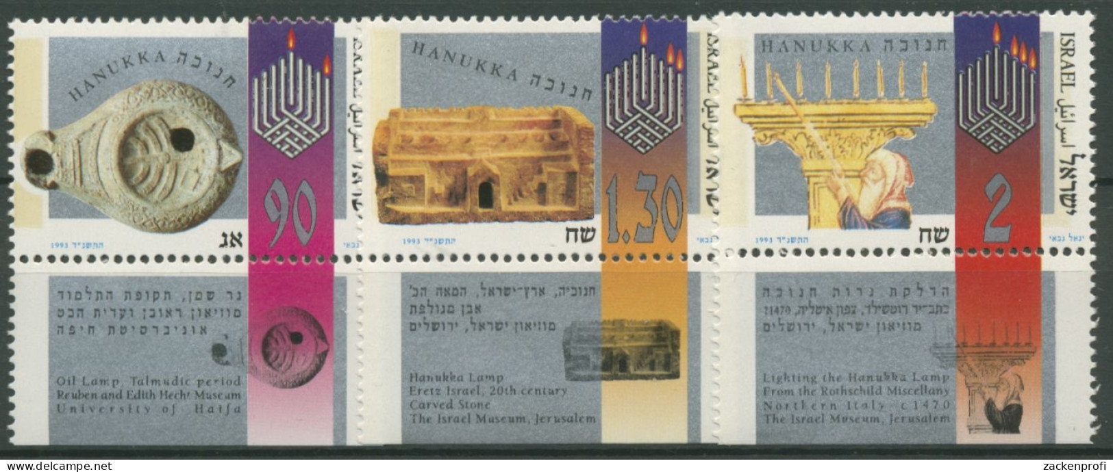 Israel 1993 Lichterfest Chanukka 1282/84 Mit Tab Postfrisch - Nuevos (con Tab)