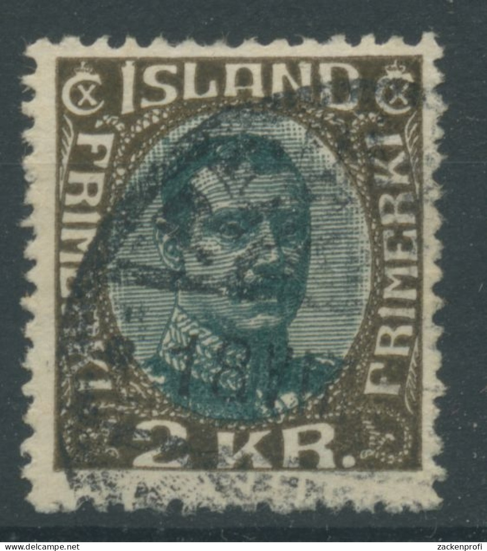 Island 1920 König Christian X. Im Oval 2 Kronen, 97 Gestempelt - Usados