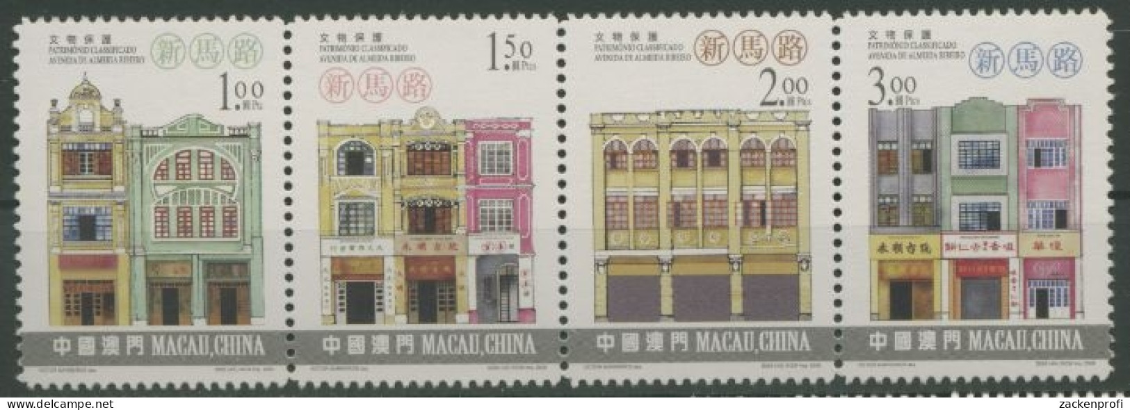 Macau 2000 Bauwerke Kulturdenkmäler 1072/75 ZD Postfrisch (C62725) - Neufs