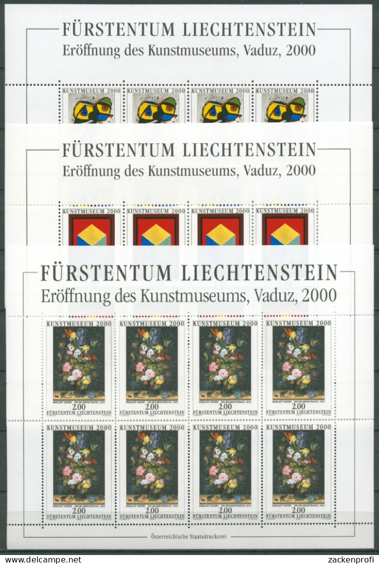 Liechtenstein 2000 Kunstmuseum Vaduz Kleinbogen 1245/47 K Postfrisch (C13776) - Blocks & Sheetlets & Panes