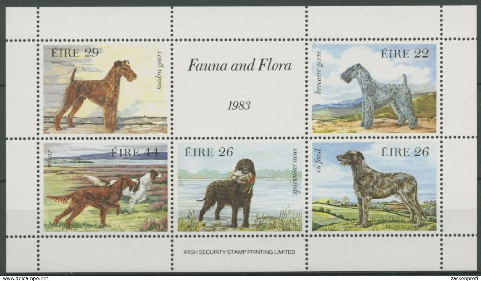 Irland 1983 Irische Hunde Block 4 Postfrisch (C16281) - Blocks & Kleinbögen