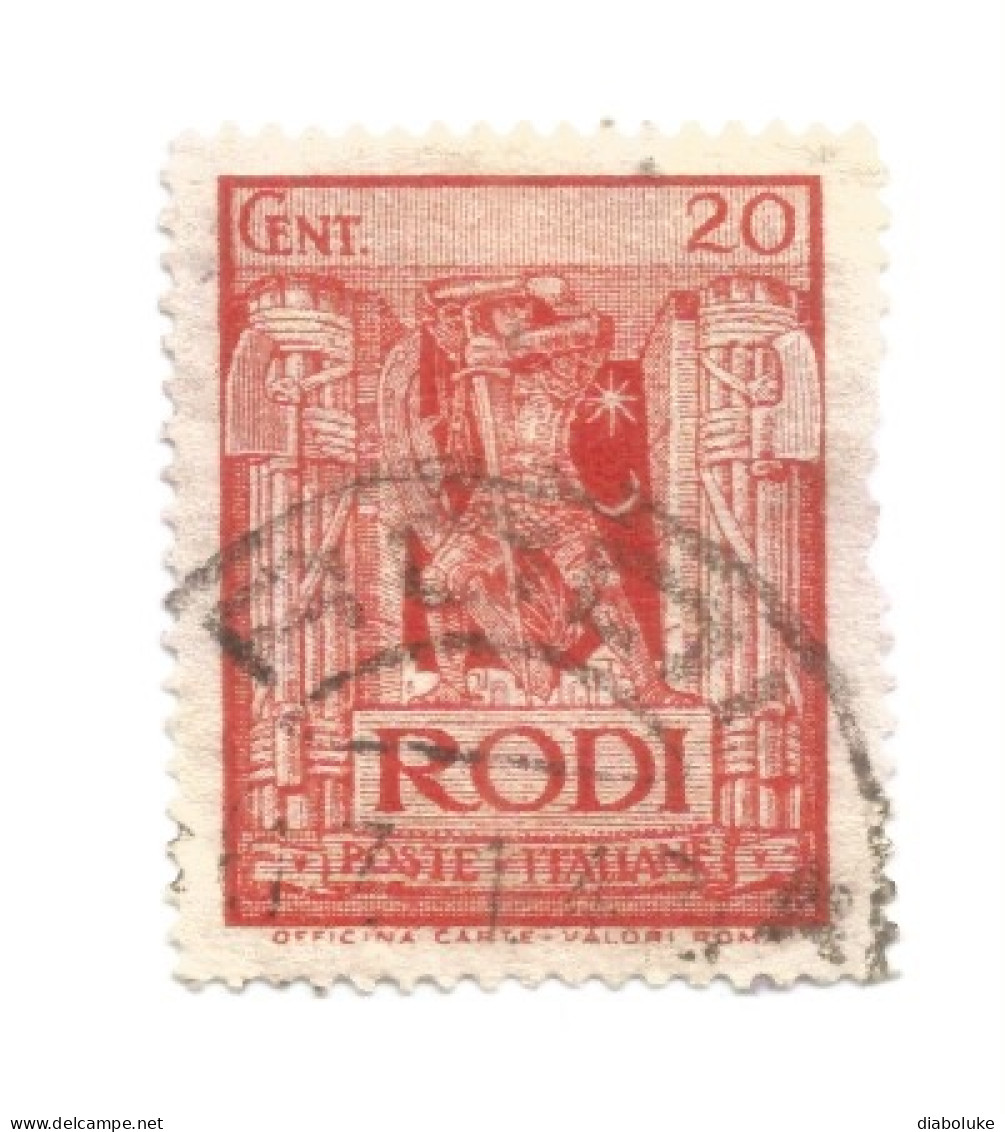 (COLONIE E POSSEDIMENTI) 1929, EGEO, SERIE PITTORICA, 20c - Francobollo Usato (CAT. SASSONE N.5) - Egeo