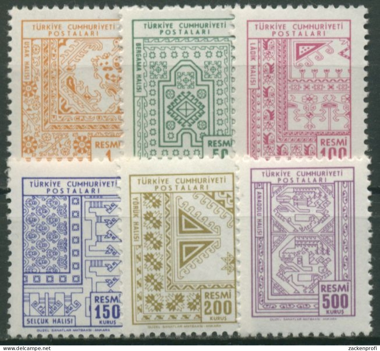 Türkei 1965 Ornamente Dienstmarken 103/08 Postfrisch - Sellos De Servicio