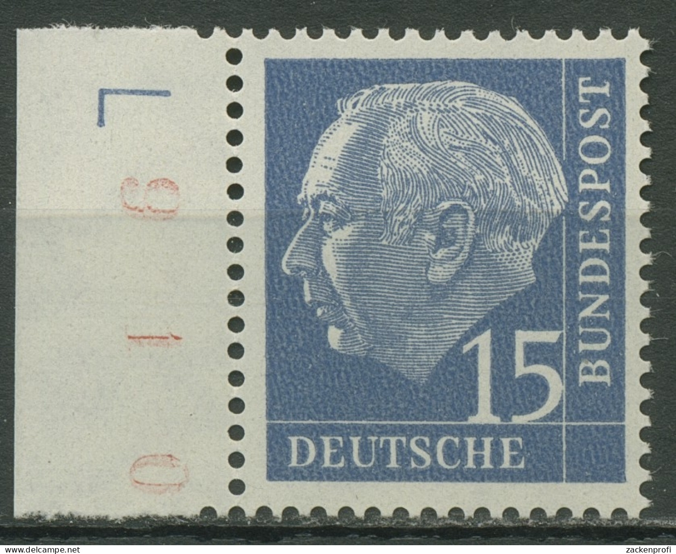Bund 1960 Heuss LUMOGEN Bogenmarke Mit Druckerzeichen 184 Y DZ L Postfrisch - Ungebraucht