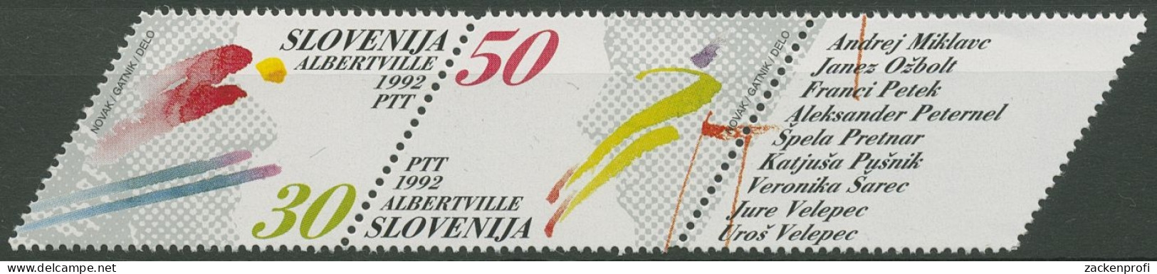 Slowenien 1992 Olympia Albertville Zusammendruck 6/7 ZD Postfrisch (C90304) - Eslovenia