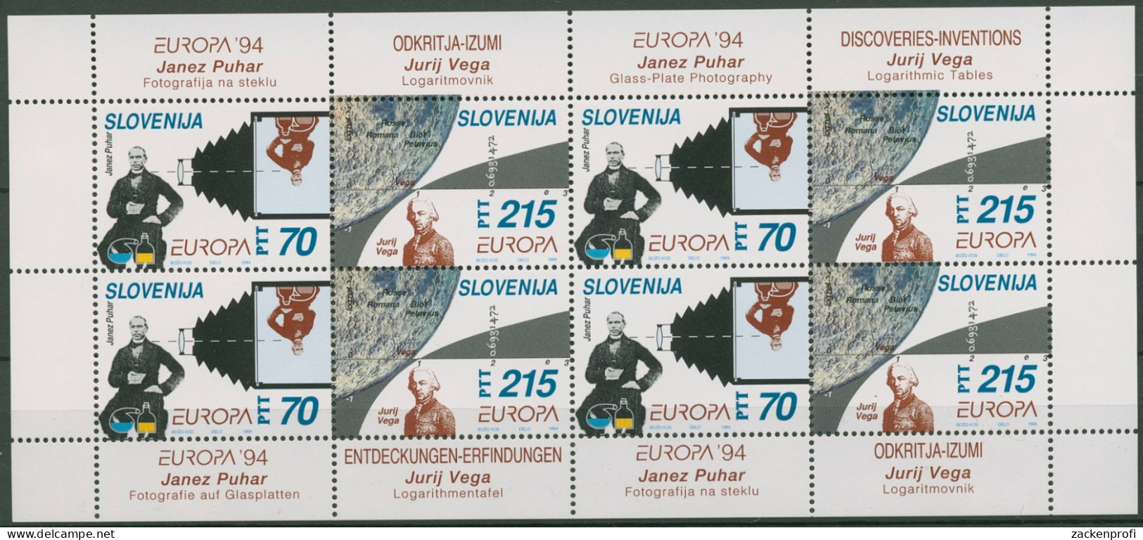 Slowenien 1994 Europa CEPT Erfindungen Kleinbogen 80/81 K Postfrisch (C90299) - Eslovenia