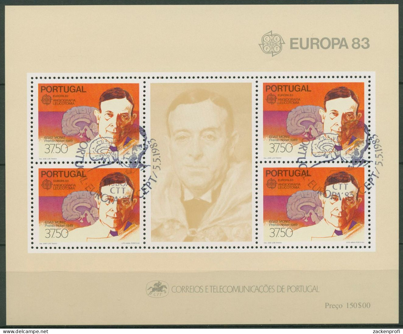 Portugal 1983 Europa CEPT Nobelpreisträger Block 40 Gestempelt (C91042) - Blocchi & Foglietti