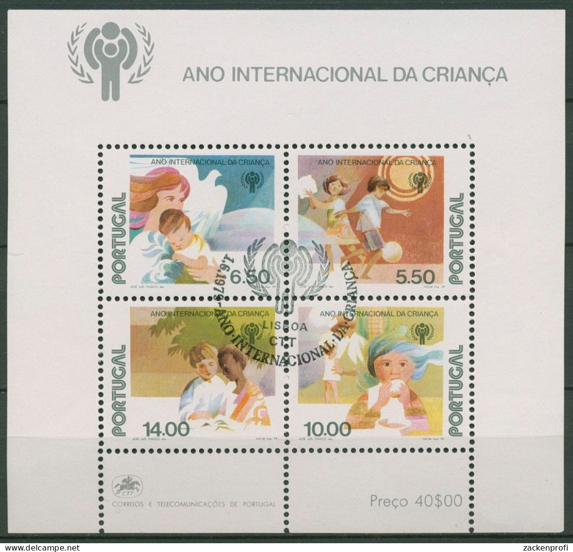 Portugal 1979 Internationales Jahr Des Kindes Block 28 Gestempelt (C91025) - Blocchi & Foglietti