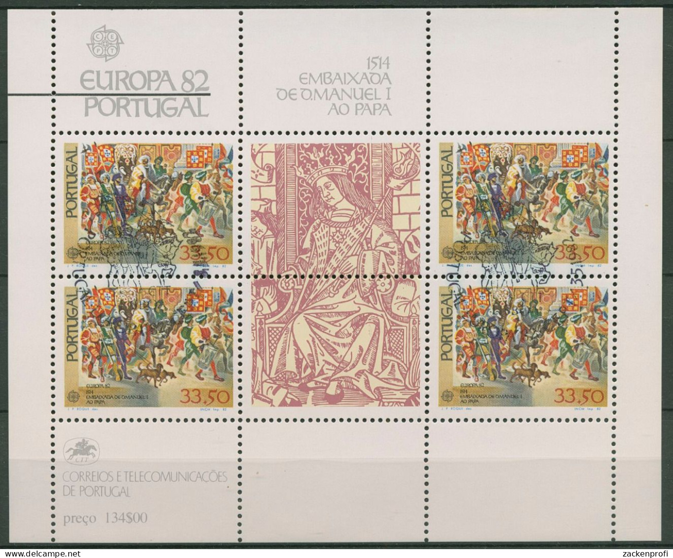 Portugal 1982 Europa CEPT Historische Ereignisse Block 35 Gestempelt (C91037) - Blocs-feuillets