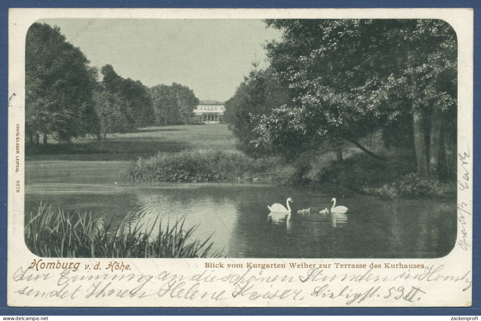 Homburg V. D. Höhe Kurgarten Kurhaus, Gelaufen 1903 (AK3026) - Bad Homburg