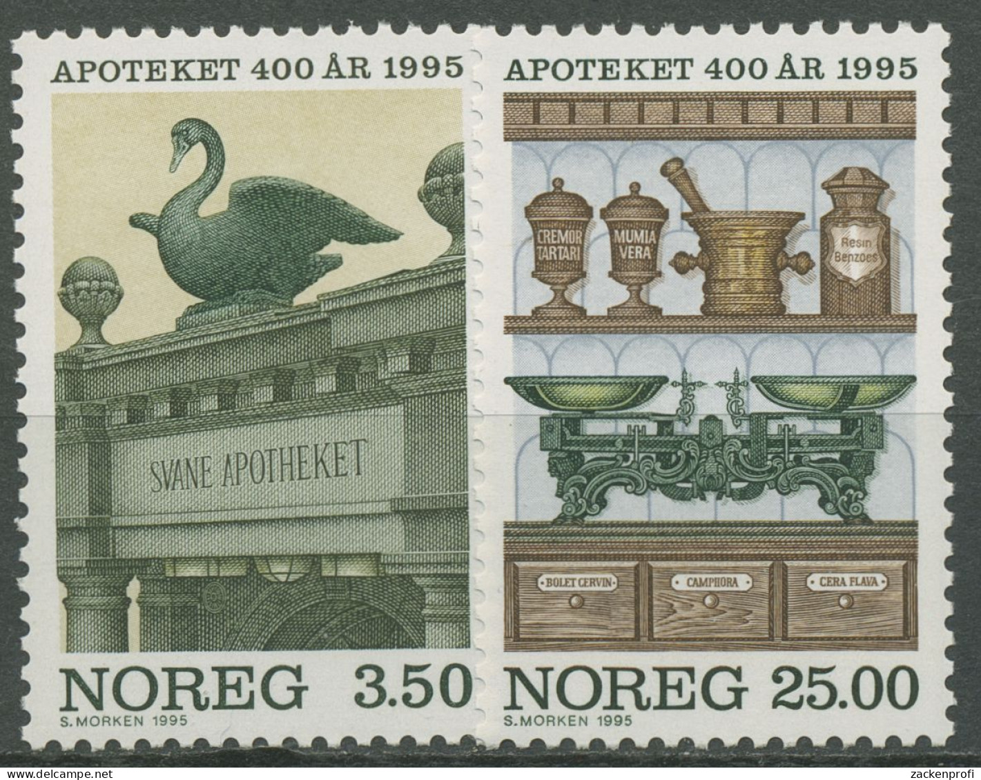 Norwegen 1995 Apotheken Schwanen-Apotheke Bergen 1172/73 Postfrisch - Ungebraucht