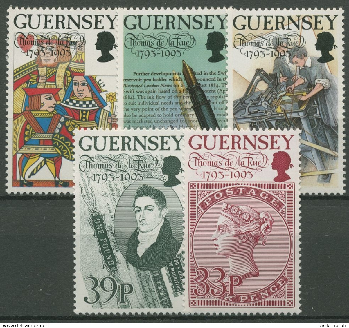 Guernsey 1993 Druckerei Drucker Thomas De La Rue 617/21 Postfrisch - Guernesey