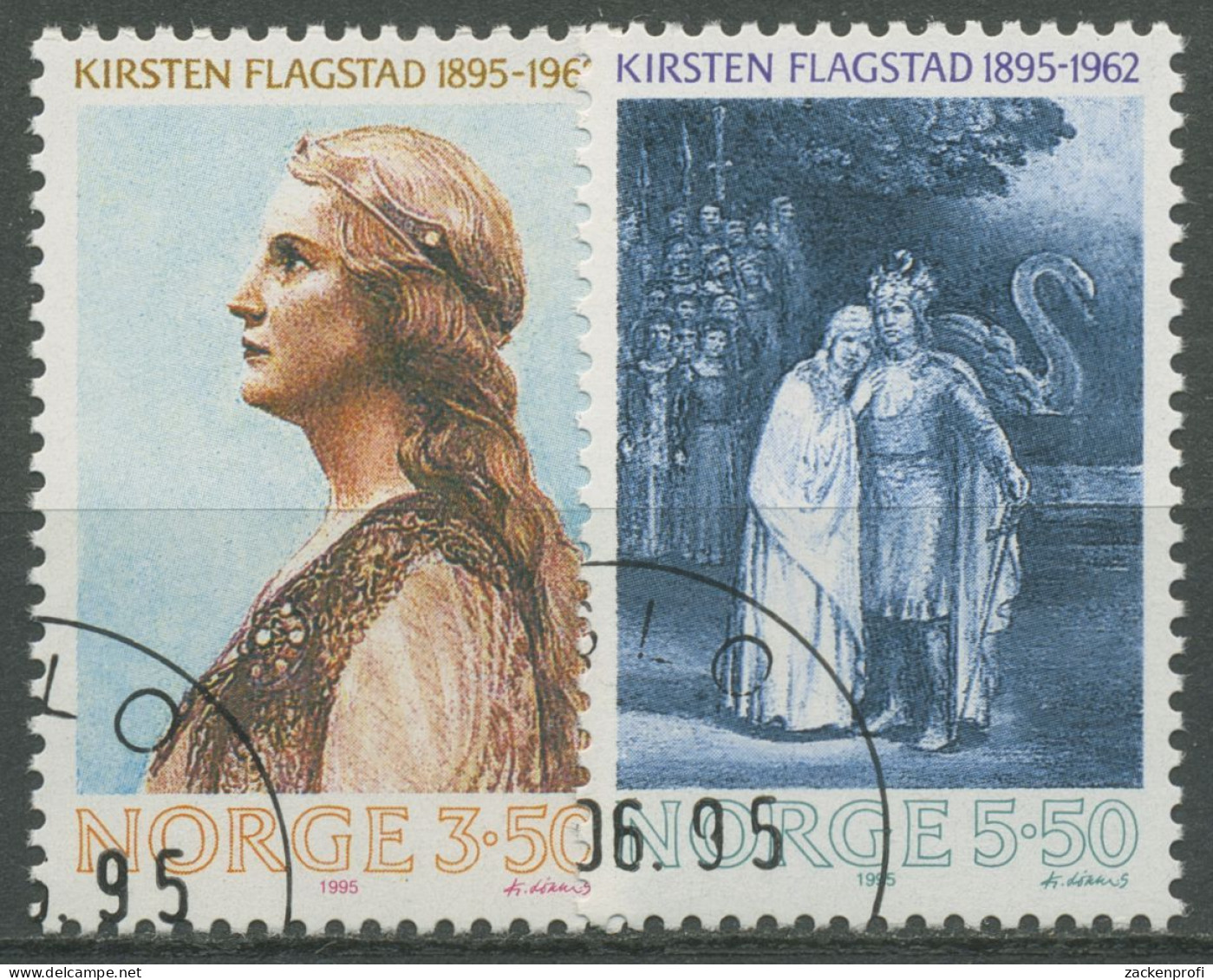 Norwegen 1995 Opernsängerin Kirsten Flagstad Lohengrin 1183/84 Gestempelt - Gebruikt