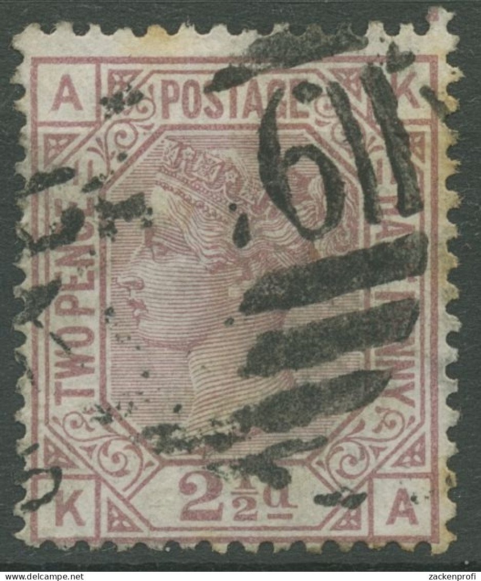 Großbritannien 1876 Victoria 2 1/2 Pence, 47 Platte 11 Gestempelt, Fleckig - Oblitérés