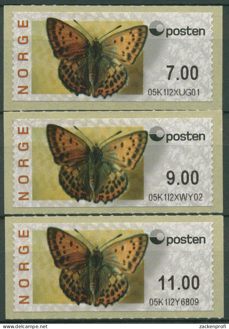 Norwegen 2008 Automatenmarken Schmetterlinge 3 Wertstufen ATM 10 Postfrisch - Automatenmarken [ATM]