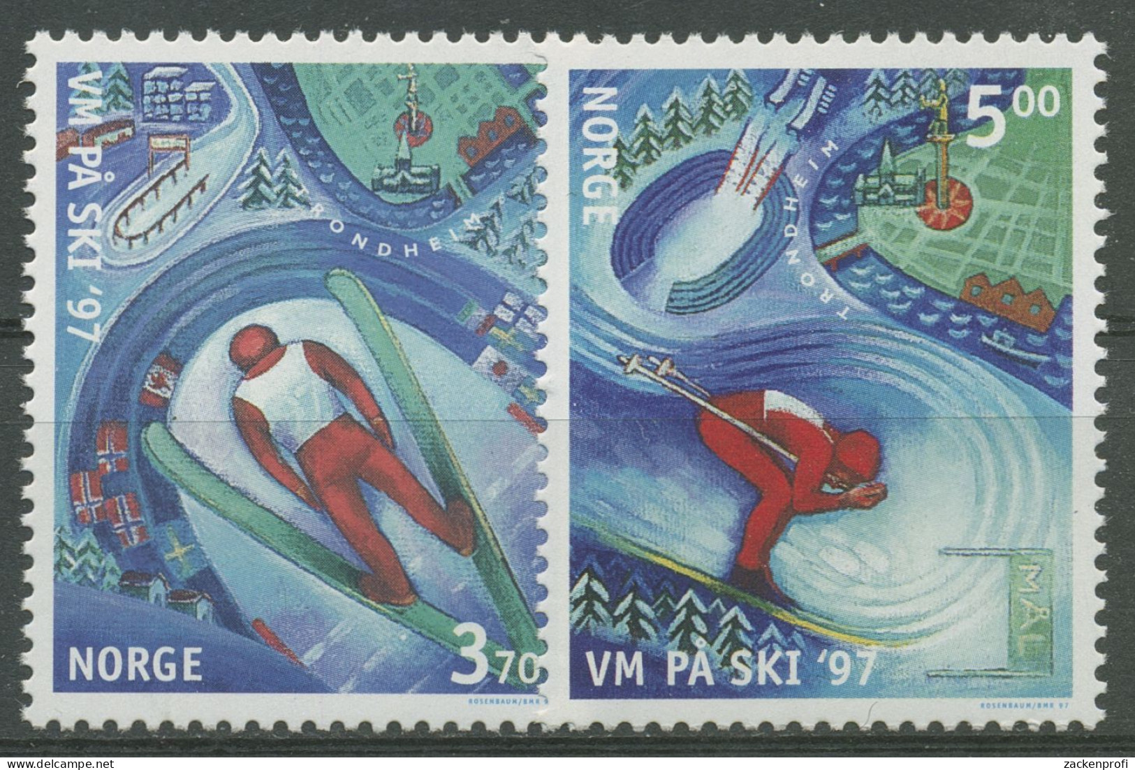 Norwegen 1997 Nordische Ski-WM Trondheim 1242/43 Postfrisch - Ongebruikt