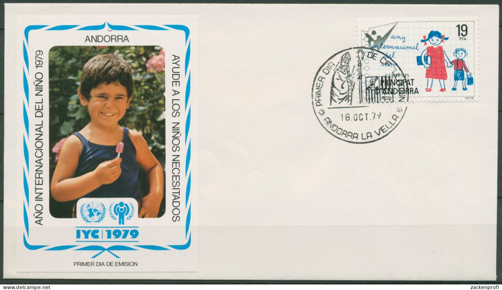 Andorra (span.) 1979 Jahr Des Kindes 125 FDC (X60359) - Briefe U. Dokumente