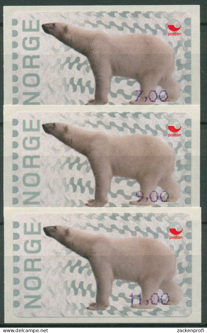 Norwegen 2008 Automatenmarken Eisbär 3 Wertstufen ATM 13 Postfrisch - Timbres De Distributeurs [ATM]