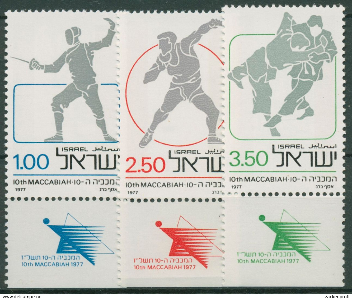 Israel 1977 Sport Makkabiade 704/06 Mit Tab Postfrisch - Ungebraucht (mit Tabs)