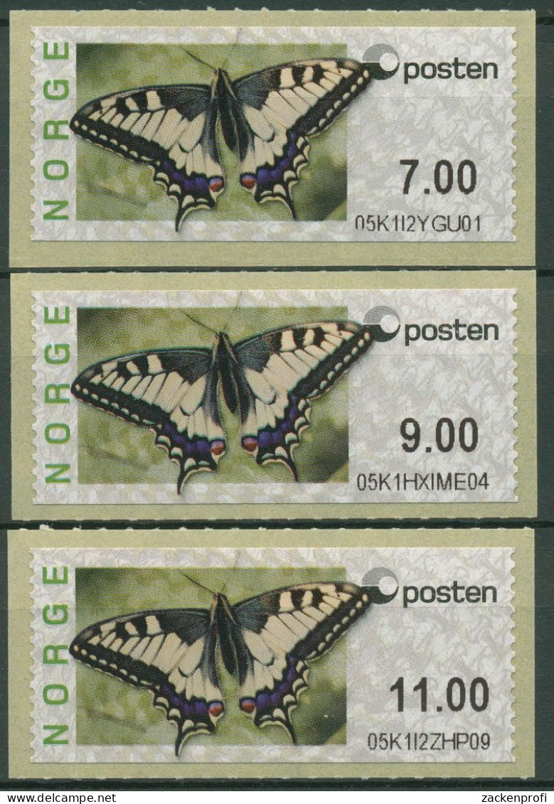 Norwegen 2008 Automatenmarken Schmetterlinge 3 Wertstufen ATM 11 Postfrisch - Timbres De Distributeurs [ATM]