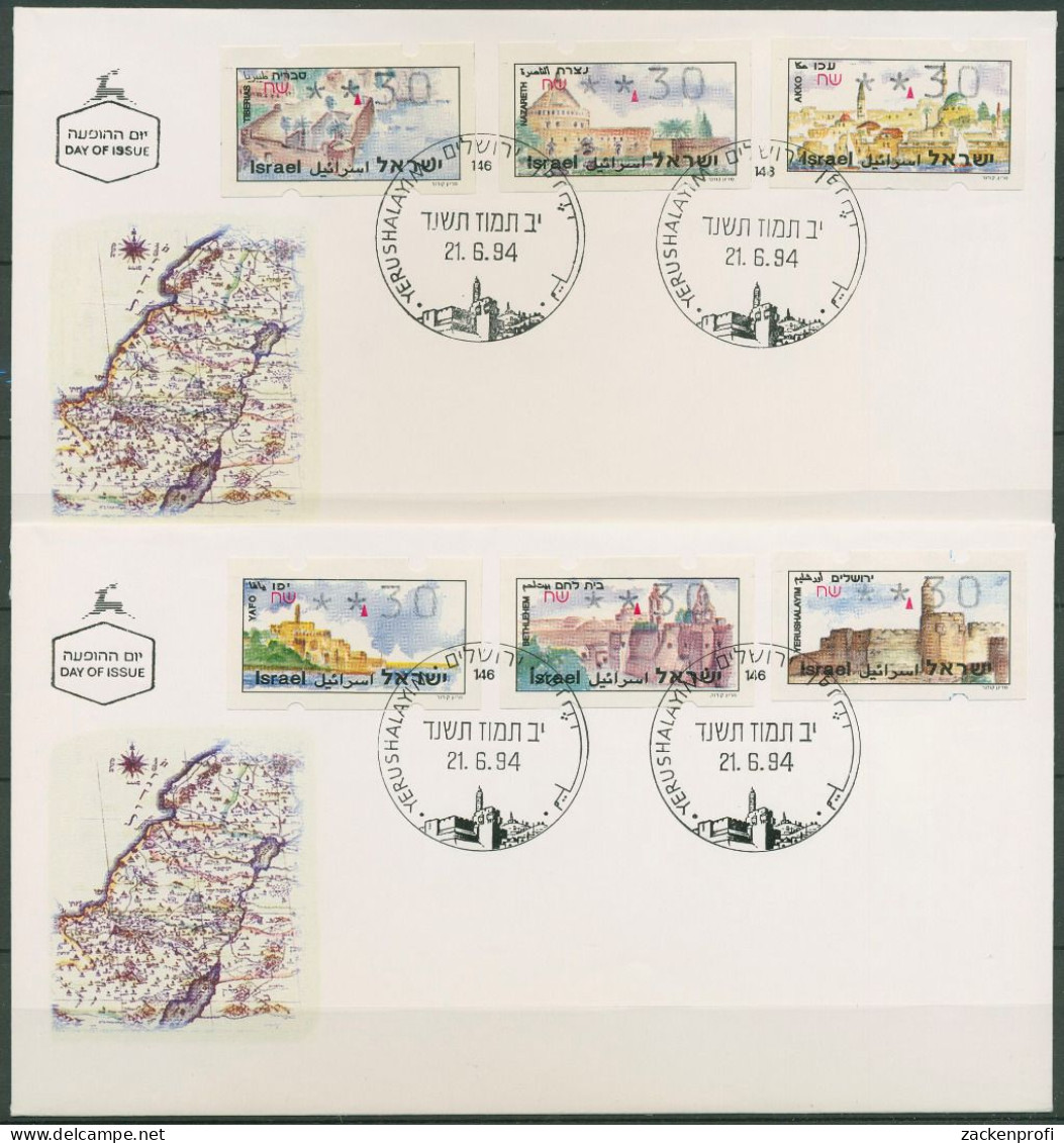 Israel 1994 Automatenmarken Tourismus ATM 8/13.1 X Ersttagsbrief FDC (X61458) - FDC