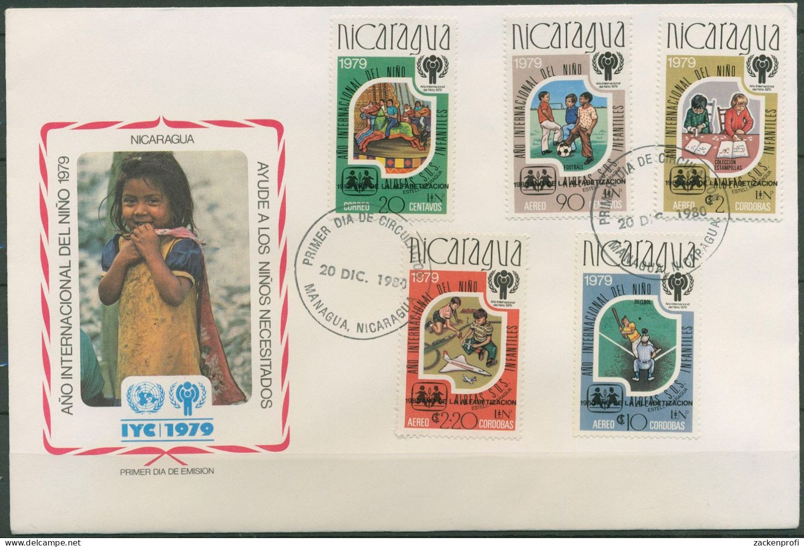 Nicaragua 1980 Jahr Des Kindes Alphabetisierung 2154/58 FDC (X62089 - Nicaragua