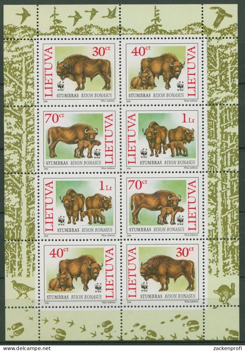 Litauen 1996 WWF Gefährdete Tiere Wisent Kleinbogen 599/02 K Postfr. (C90161) - Lituania